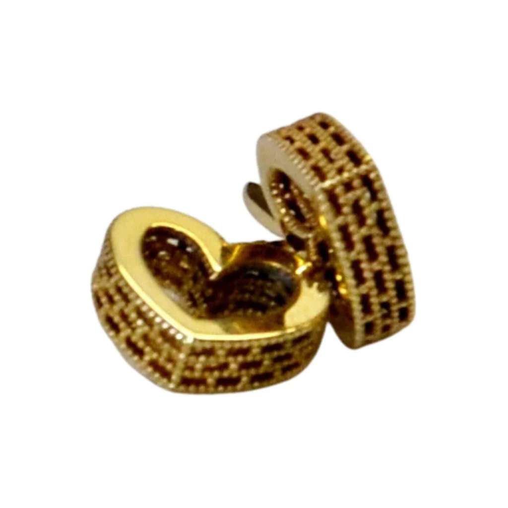 14kt Gold Heart-Shape Dangle Earrings - Image 3