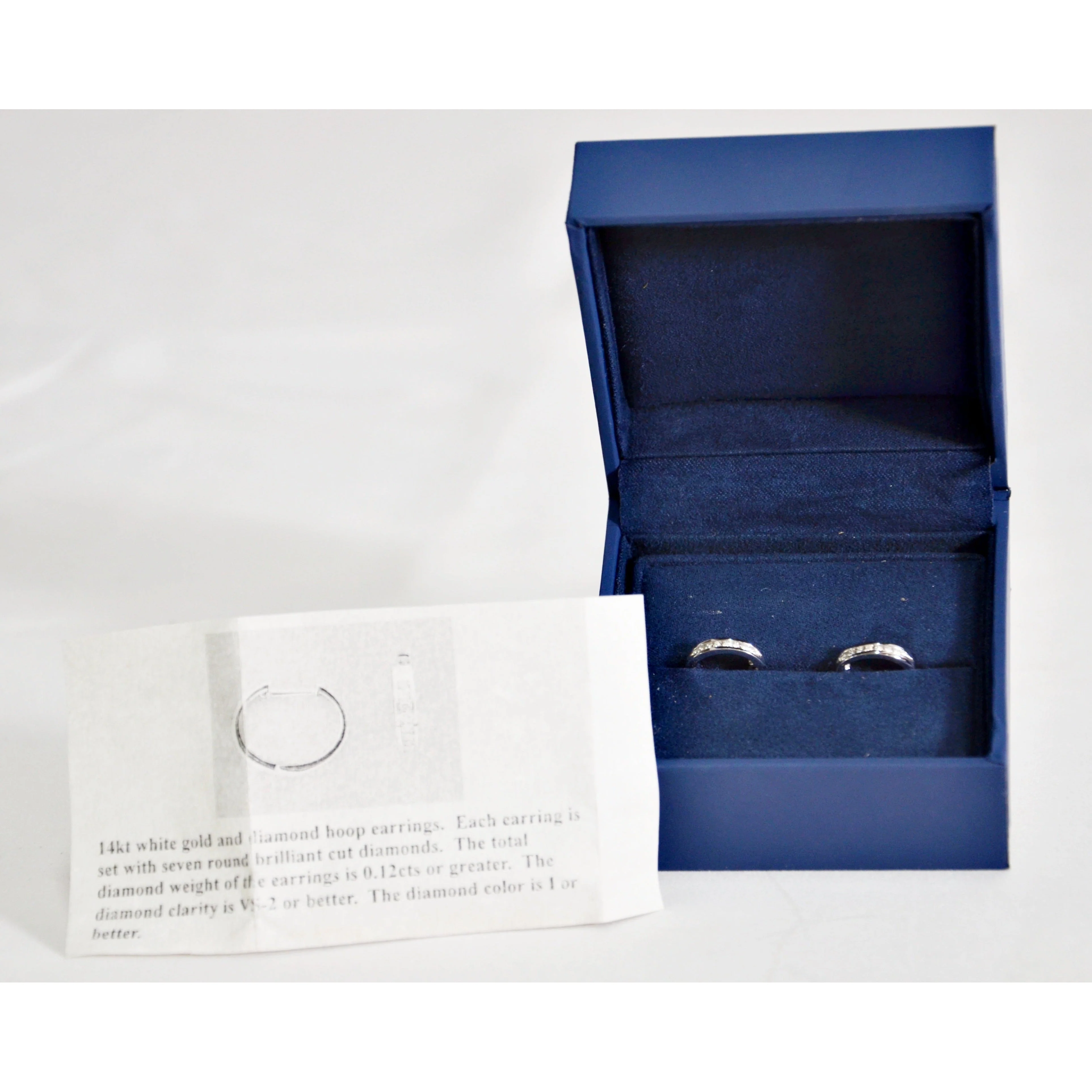 14kt White Gold and Diamond Earrings - Image 2