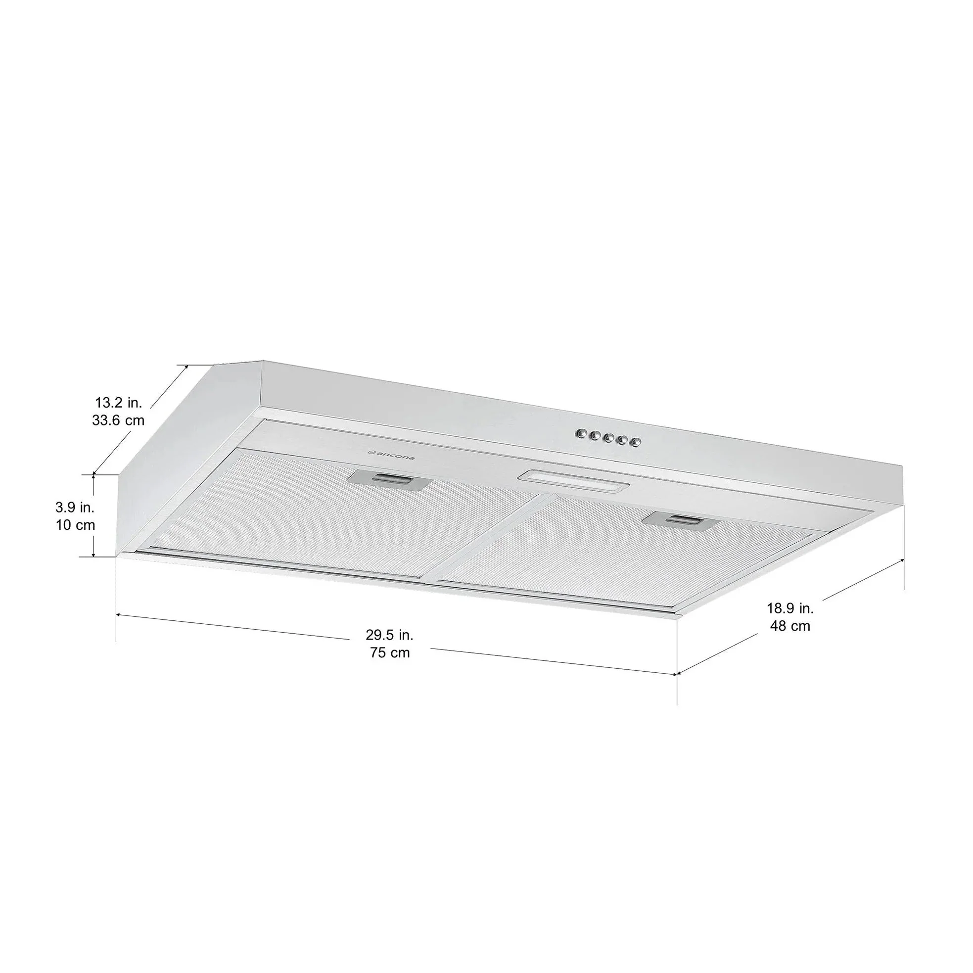 Ancona Convertible Cabinet Range Hood Stainless Steel 30" - Image 5