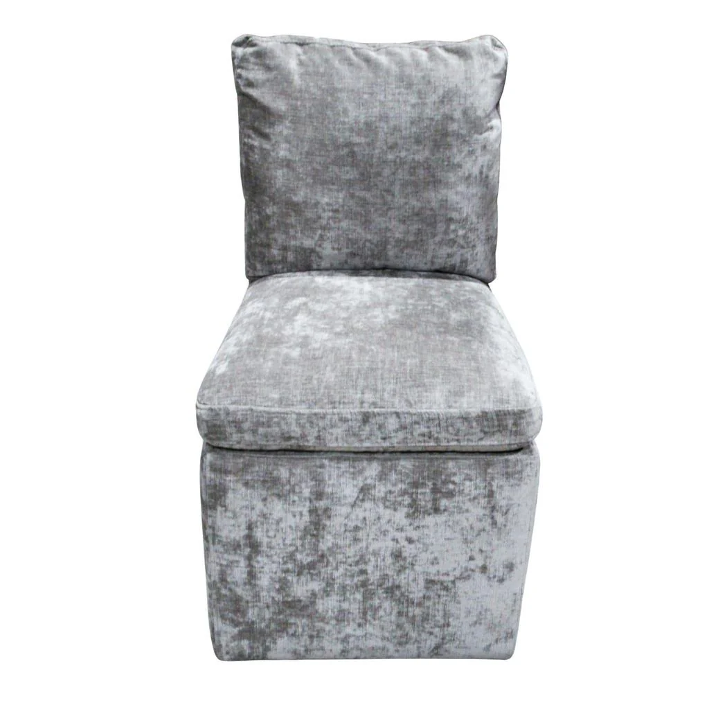 Aiden & Ivy Armless Fabric Dining Chair Grey