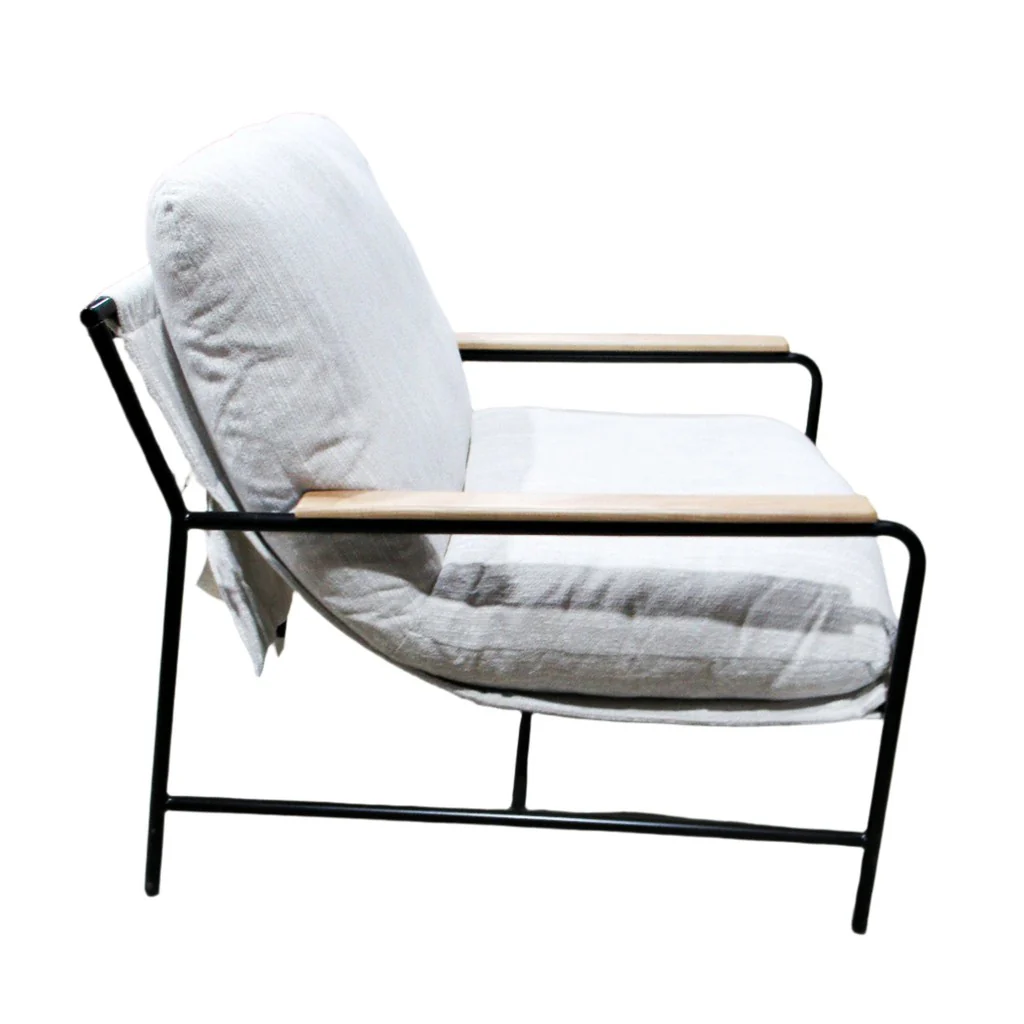 Aiden & Ivy Fabric Sling Chair Beige - Image 3