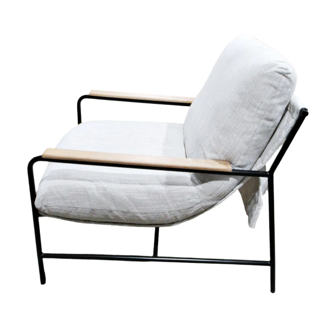 Aiden & Ivy Fabric Sling Chair Beige - Image 4