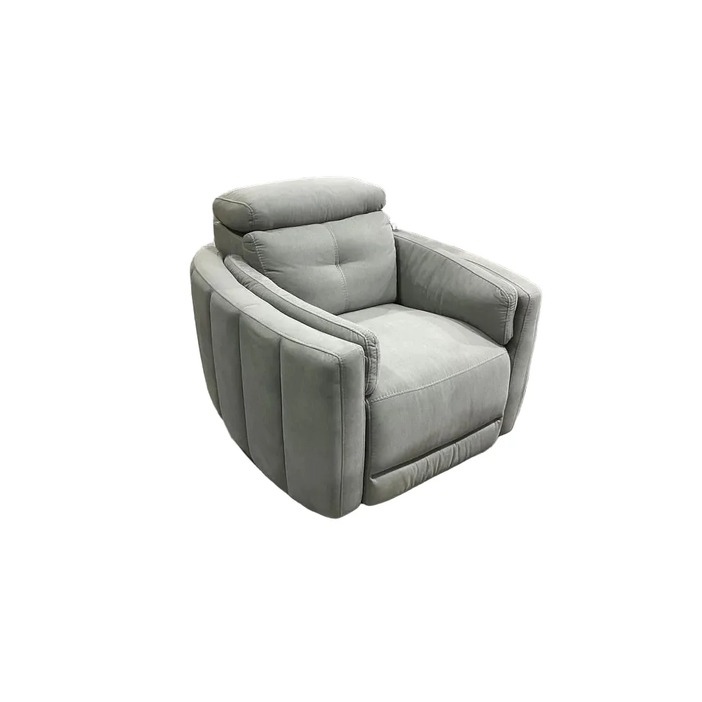 Aiden & Ivy Fabric Swivel Glider Power Recliner with Power Headrest