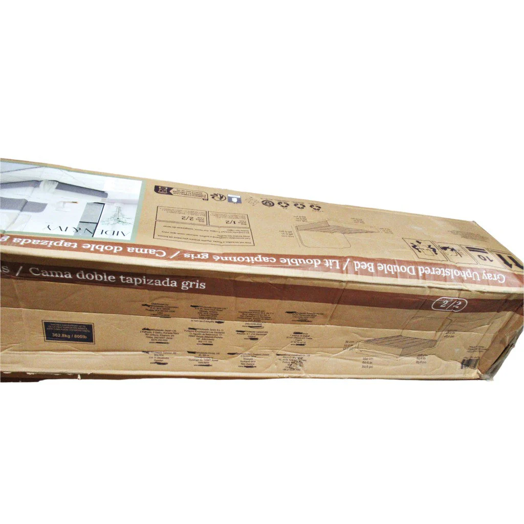 Aiden & Ivy Upholstered Double Bed Grey - Image 5
