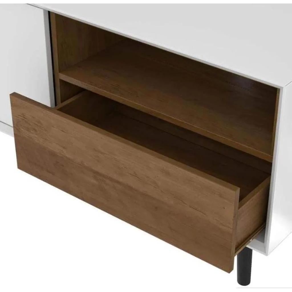 Alga TV Stand - White & Walnut Brown - Image 2