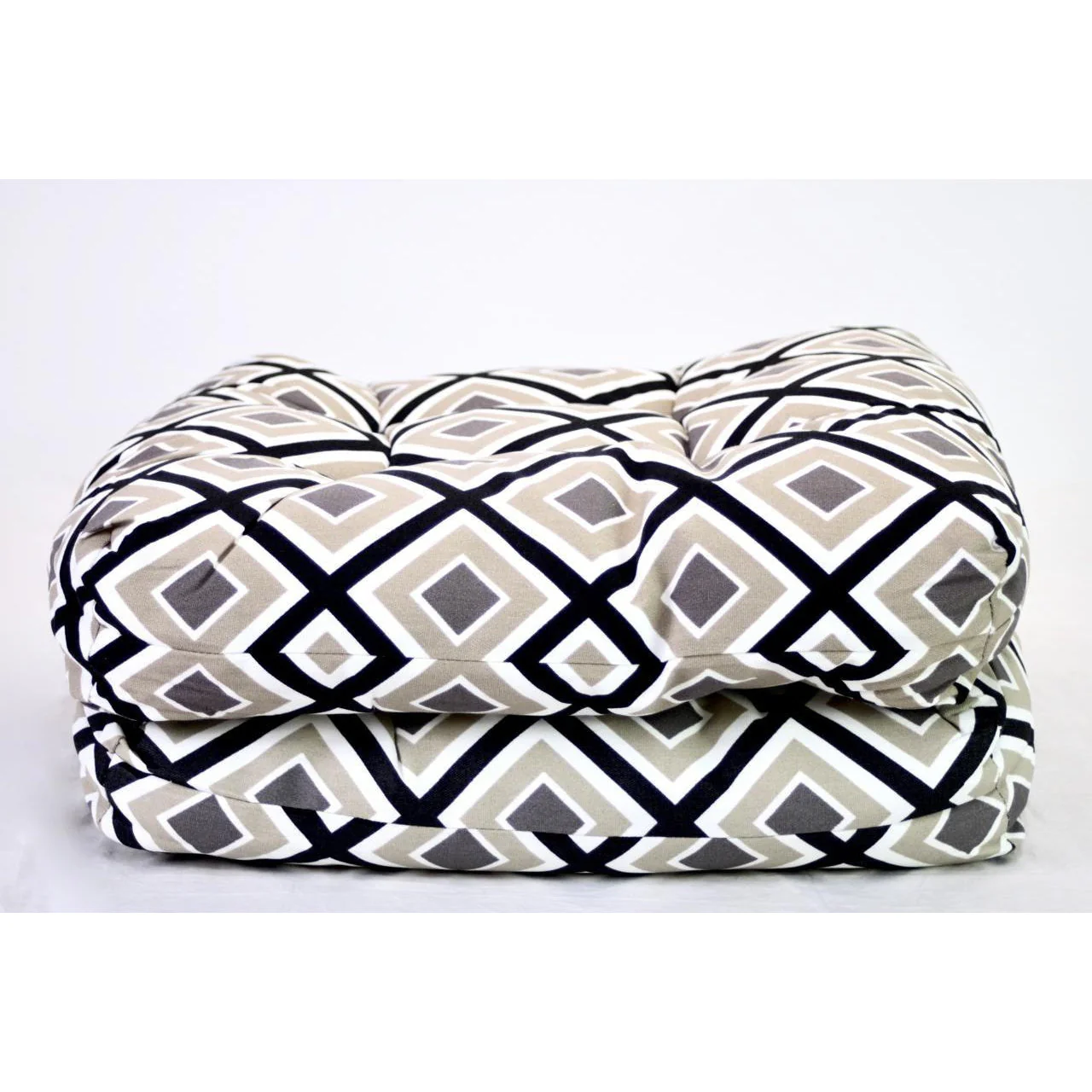 Amazon Basics Tufted Outdoor Seat Patio Cushion 2 Pack Black Geo - Image 3