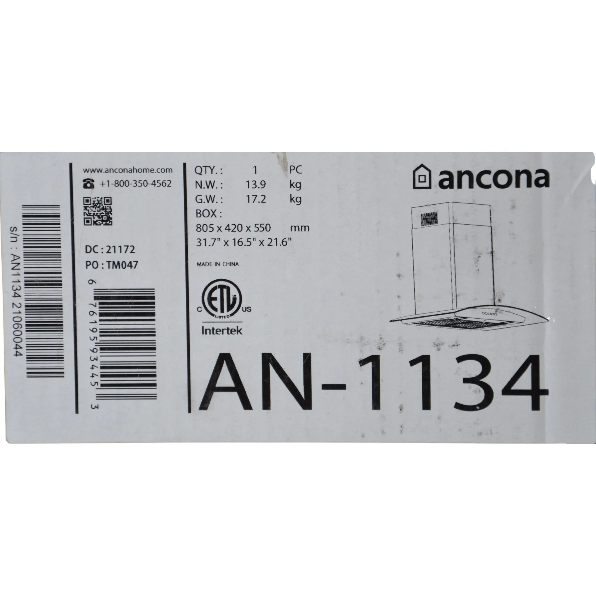 Ancona 30 in. Convertible Wall-Mounted Glass Canopy Range Hood - Image 7