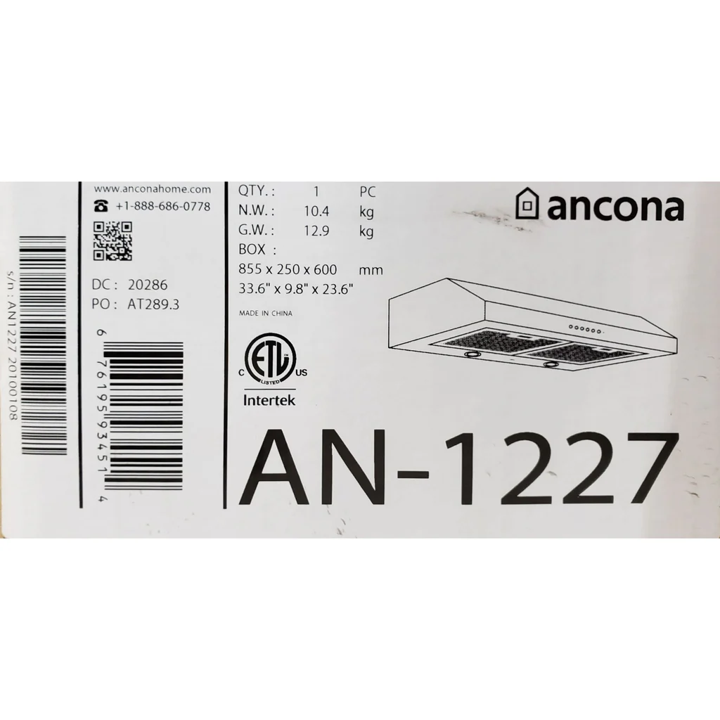 Ancona 30 in Stainless Steel Ducted Under-Cabinet Range Hood w/ Night Light - Image 4