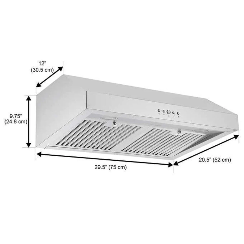 Ancona  30" Under Cabinet Range Hood 440 Max CFM AN1807 - Image 5