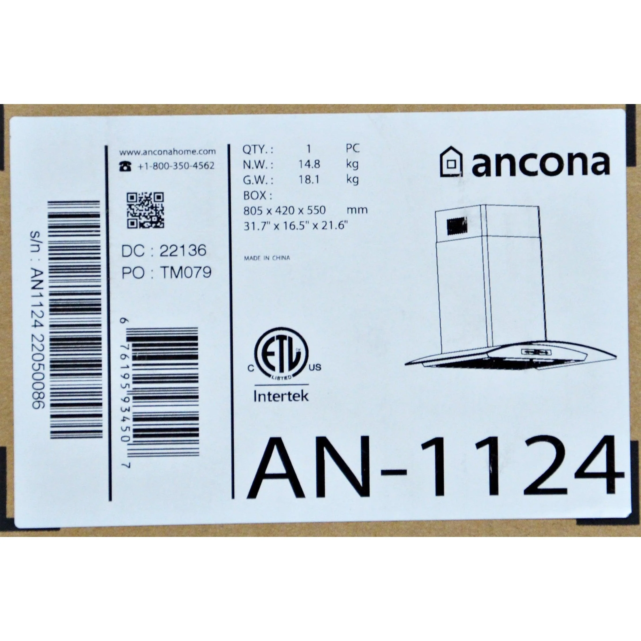 Ancona Convertible Wall-Mount with Glass Range Hood 36 Inch Stainless - Image 9