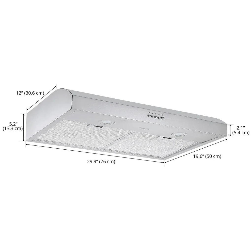 Ancona Slim 30” 350 CFM Ducted Under-cabinet Range Hood AN1258 - Image 8
