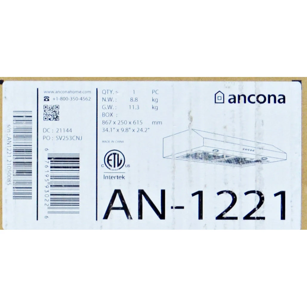 Ancona Slim SD330 Under Cabinet Range Hood - Image 9
