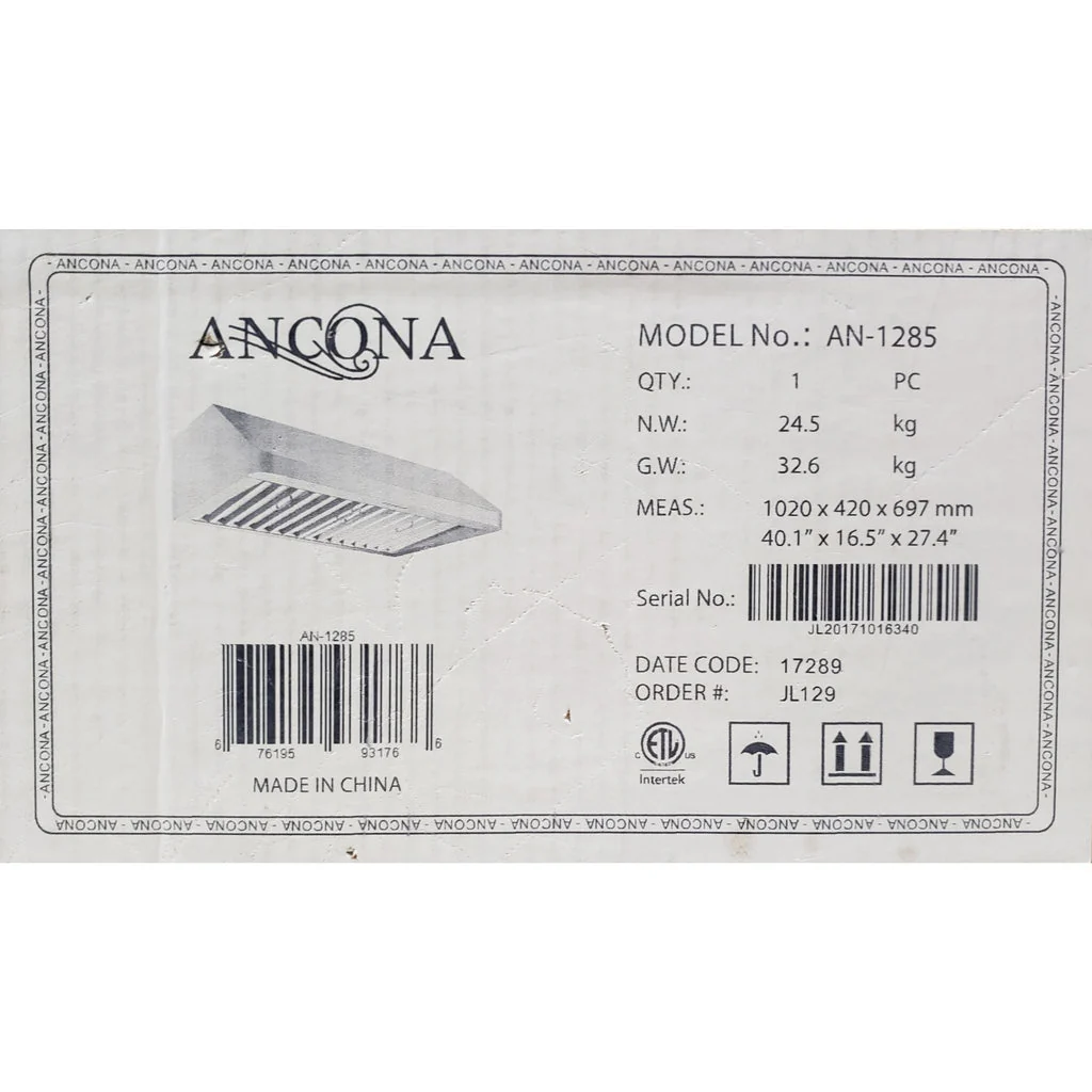 Ancona AN-1285 36 in. Chef Hidden 600 CFM Ducted Under Cabinet Range Hood - Image 4