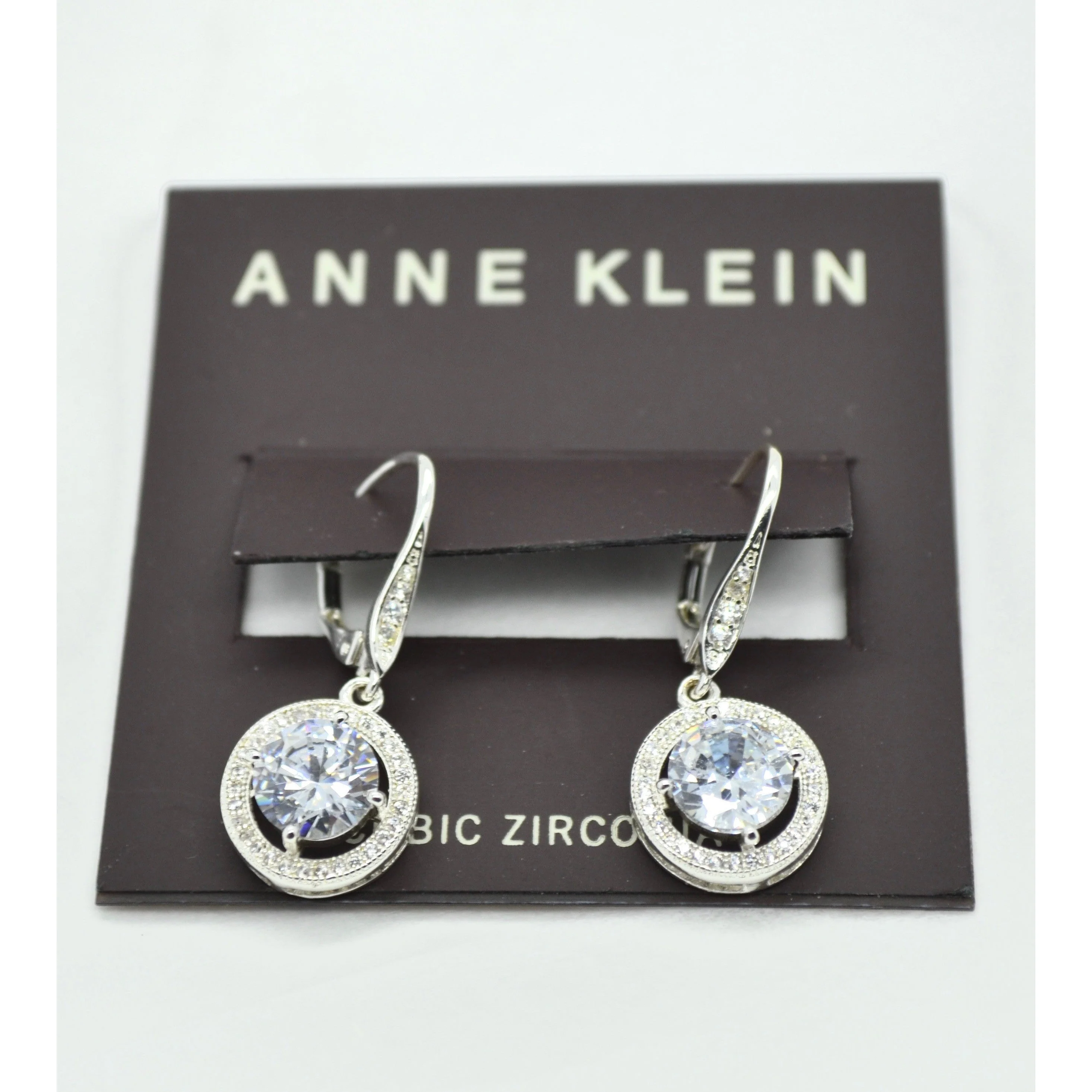 Anne Klein Cubic Zirconia Round Drop Earrings - Image 2