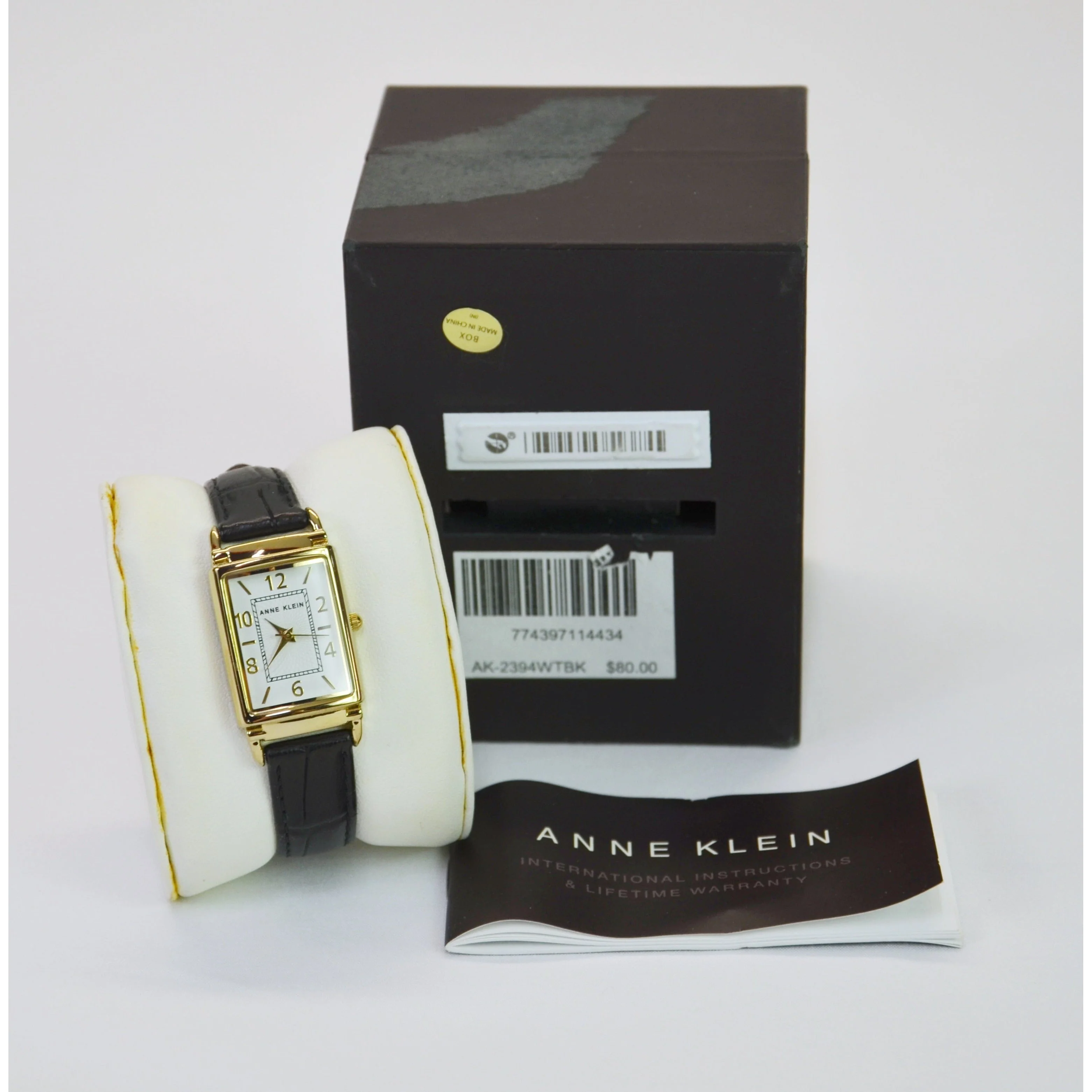 Anne Klein Women's Black Leather Strap Watch AK/N2394 - Image 4