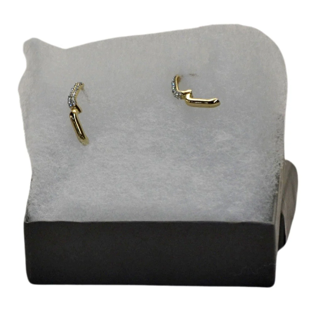 Artune Square Hoop Crystal Earrings - Gold-Tone - Image 2