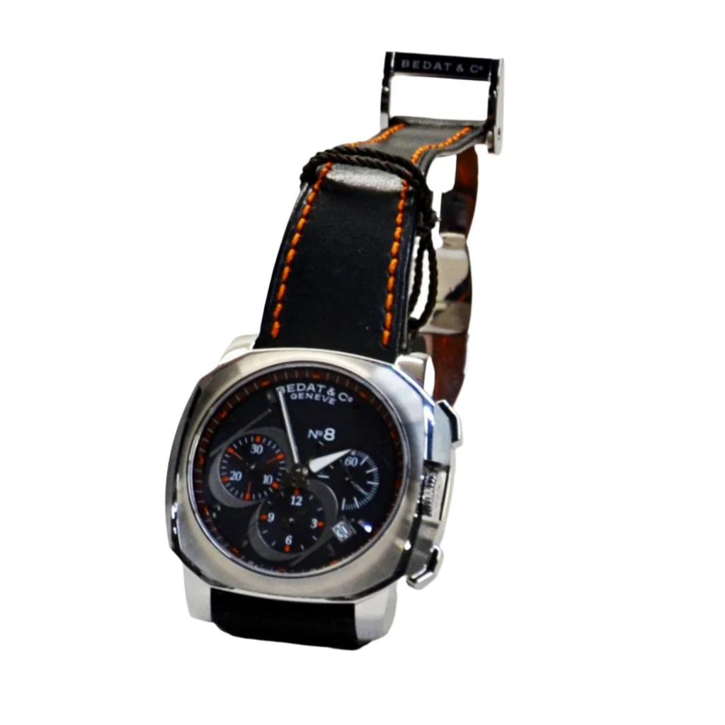 Bedat & Co. Geneve No. 8 Men's SS Case Automatic Chronograph Black Watch - Image 3
