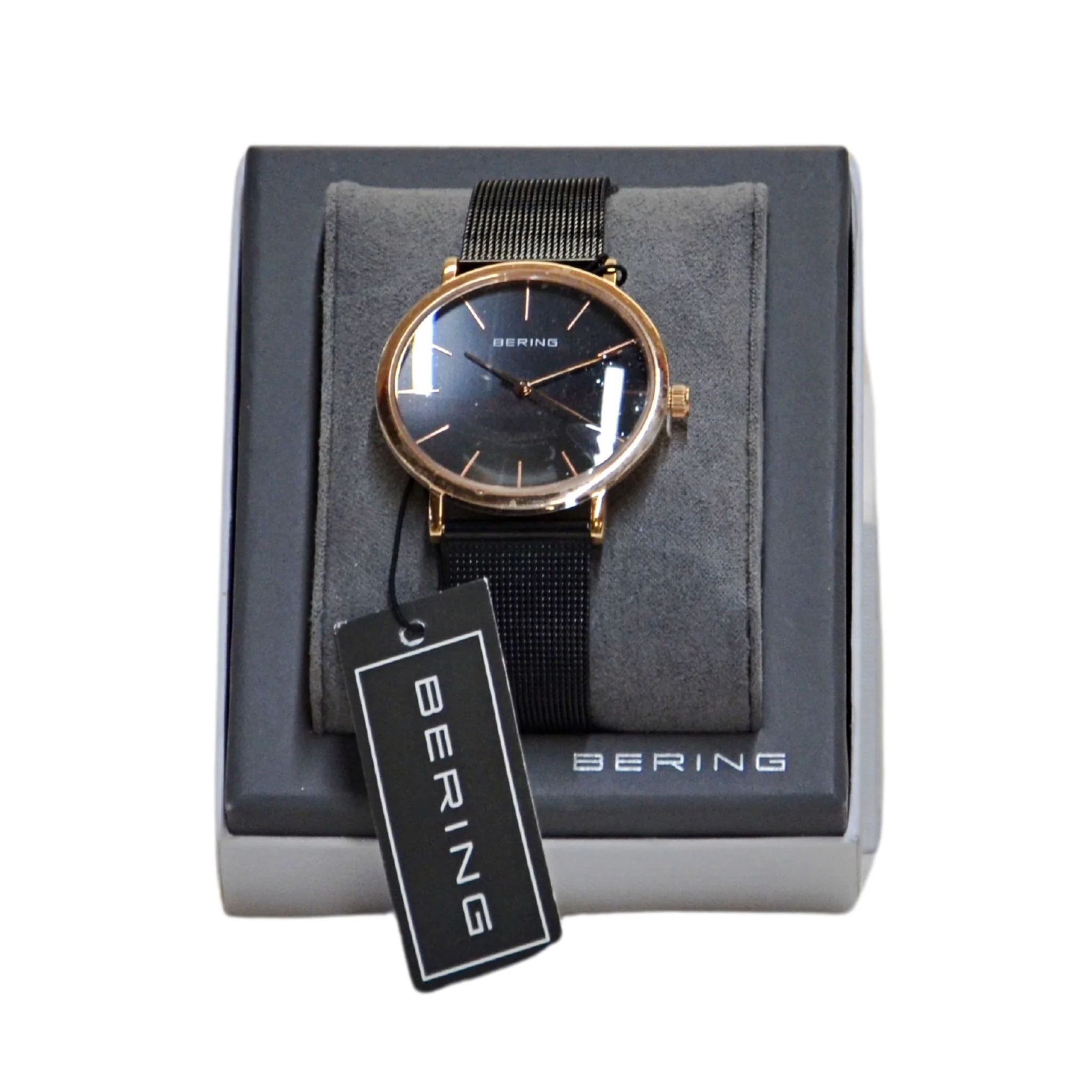 BERING Classic Analog Casual Watch - Black/Rose Gold - Image 2