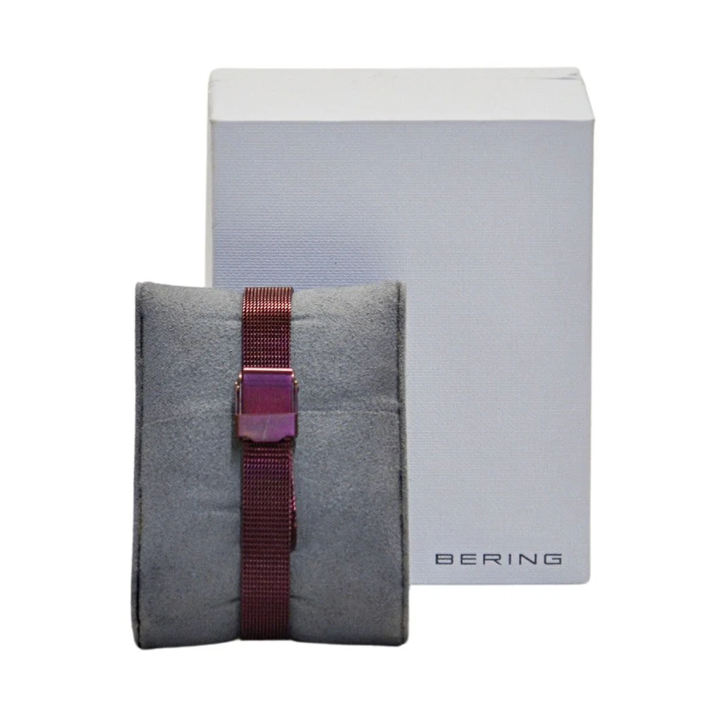 Bering Ladies Solar Milanese Mesh Bracelet Watch - Purple - Image 3