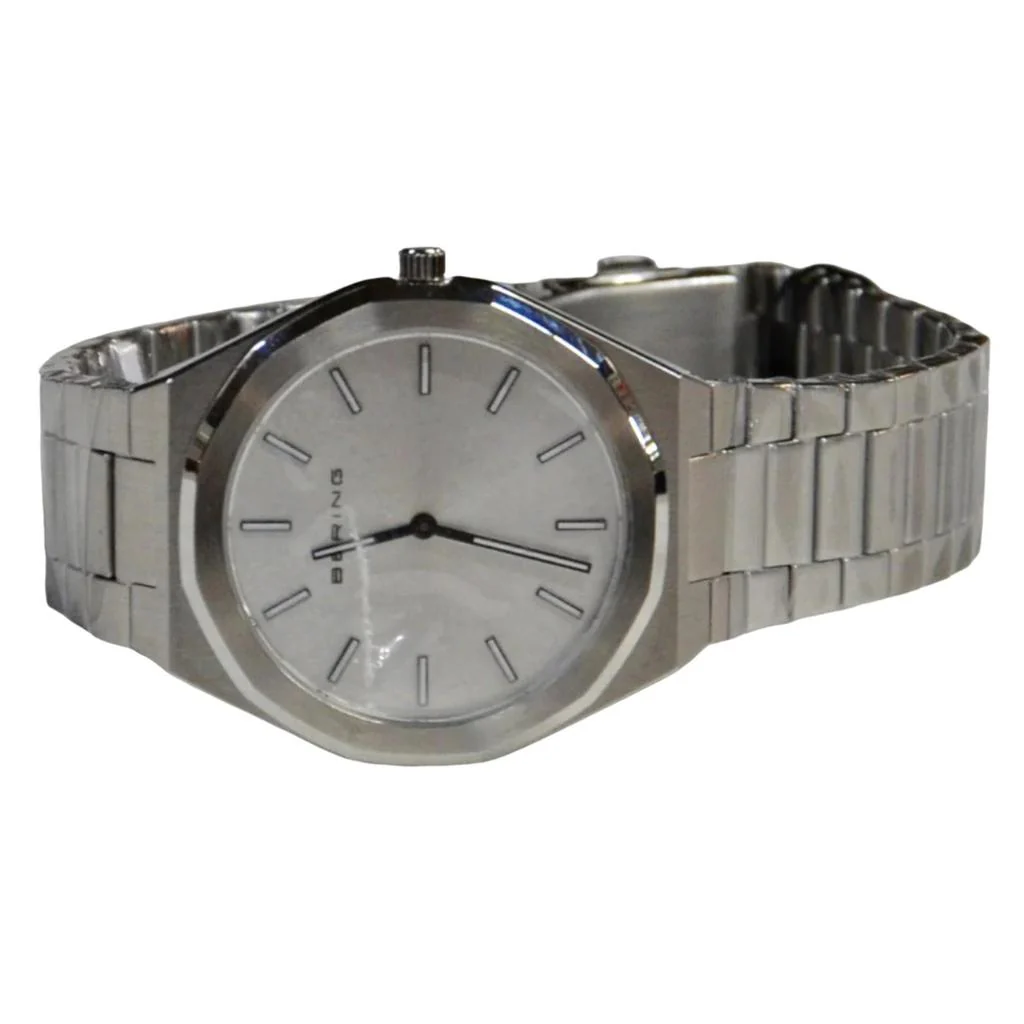 Bering Men's Classic Ultra Slim Polished/Brushed-Silver Dial Watch 19641-700 - Image 3