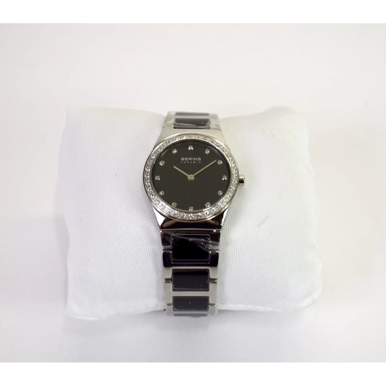BERING Women's Ceramic Swarovski Watch Silver/Black - Image 2