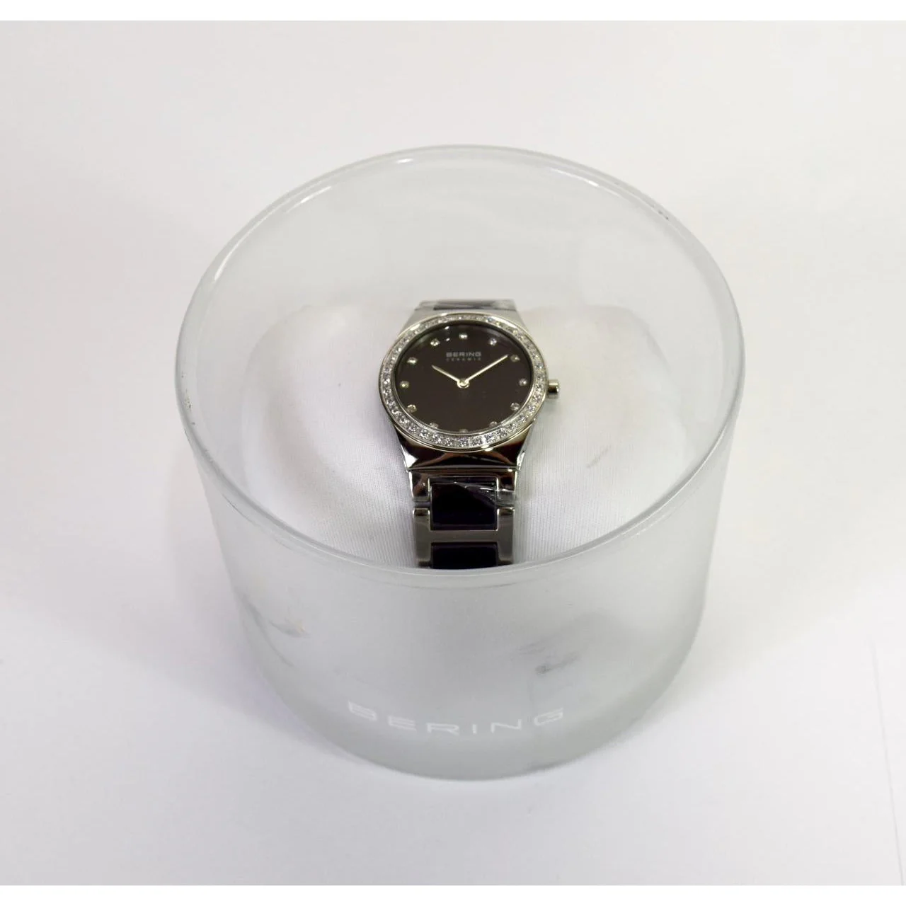 BERING Women's Ceramic Swarovski Watch Silver/Black - Image 3