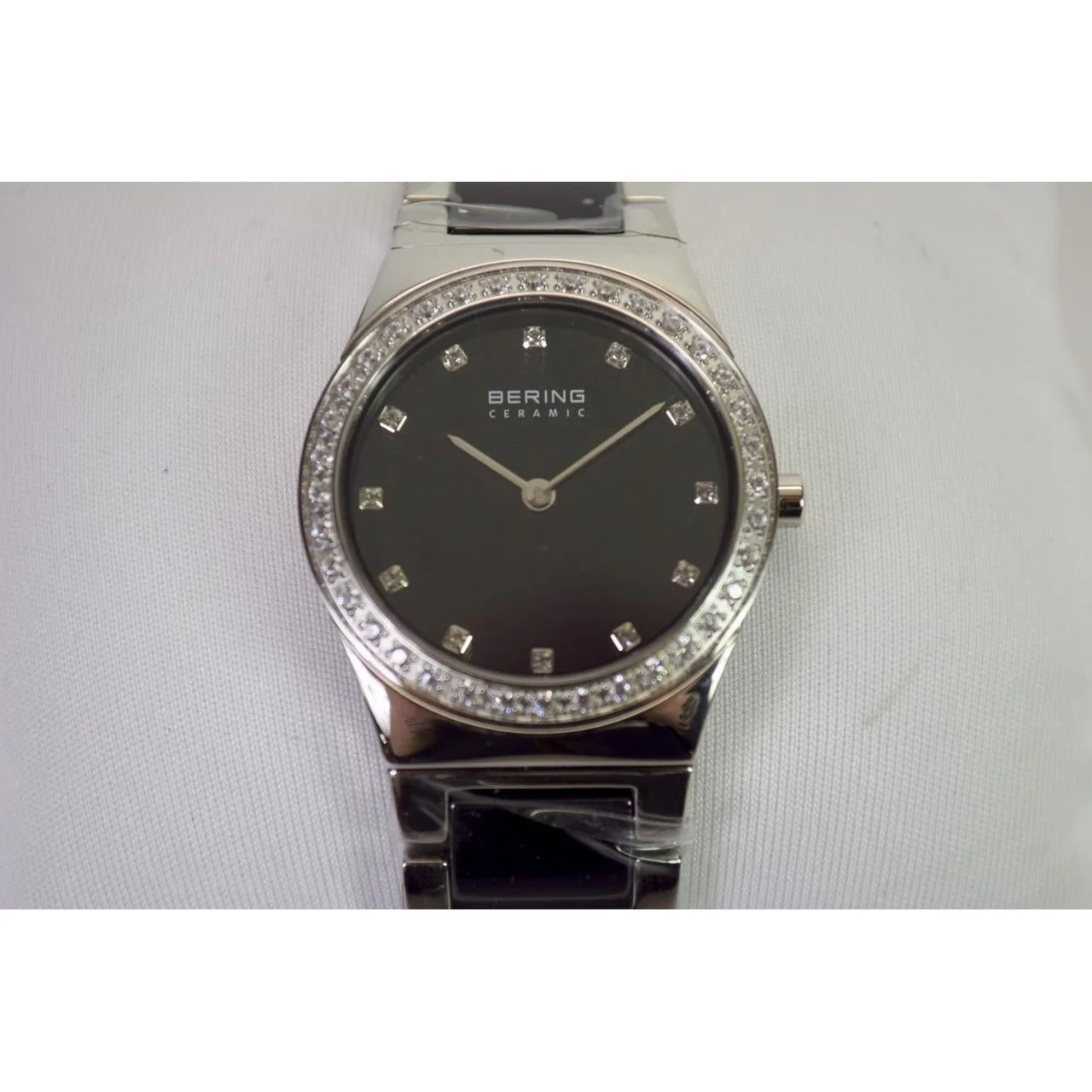 BERING Women's Ceramic Swarovski Watch Silver/Black - Image 4