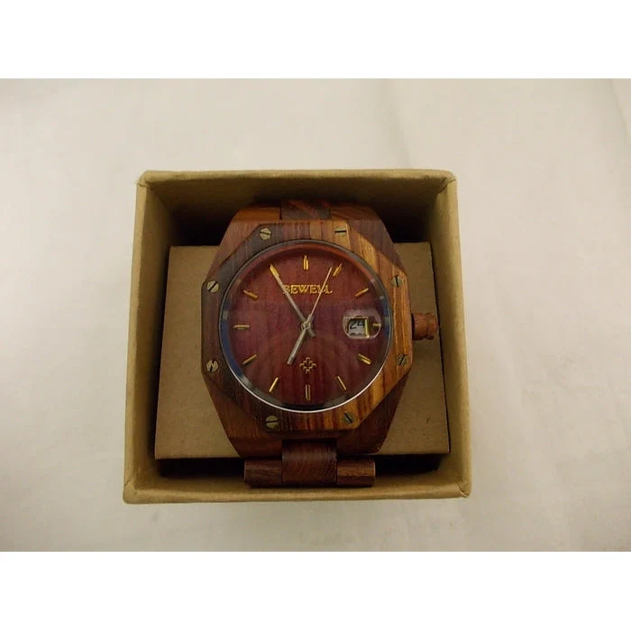 Bewell Unisex Sandalwood Adjustable Wrist Wooden Watch - Image 2