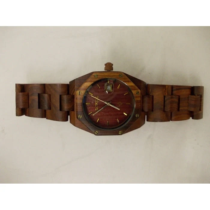 Bewell Unisex Sandalwood Adjustable Wrist Wooden Watch - Image 4