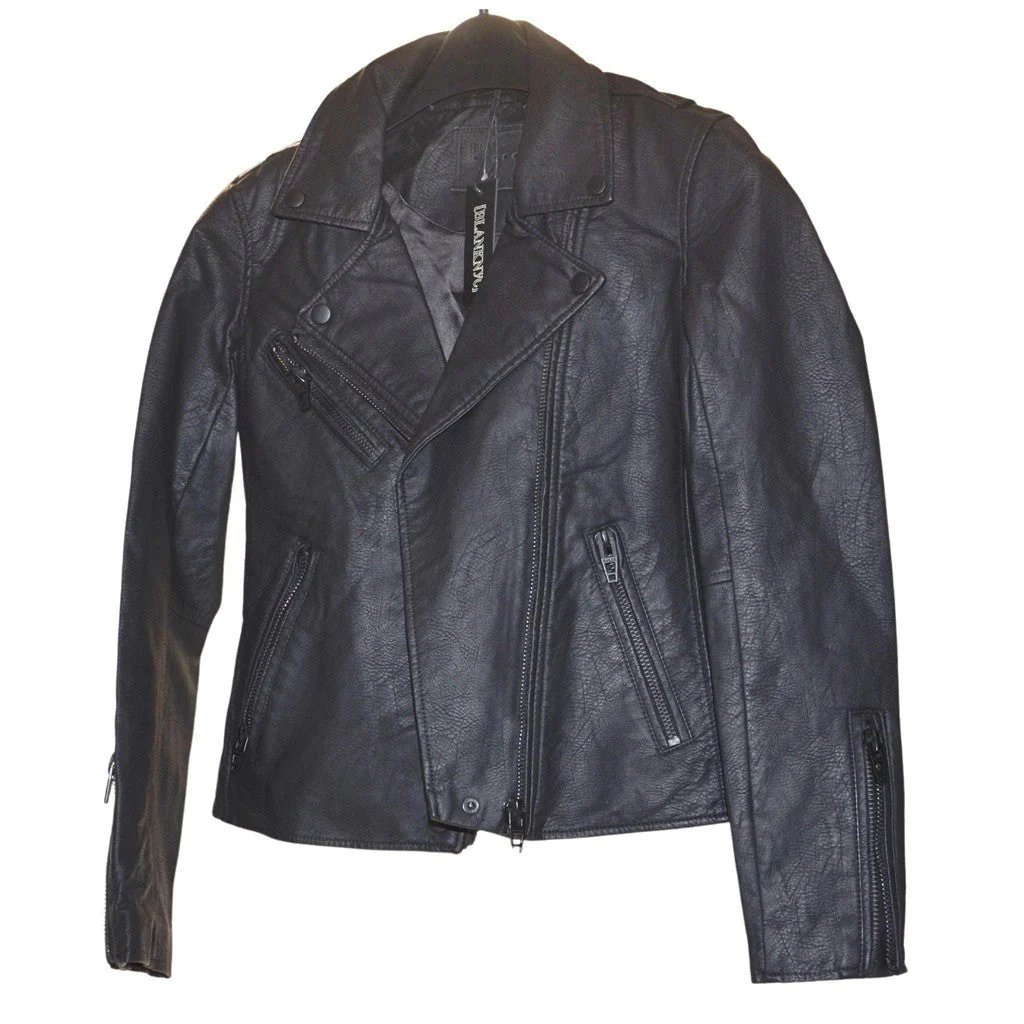BlankNYC Women's Faux Leather Moto (Onyx) Jacket  - L  Black