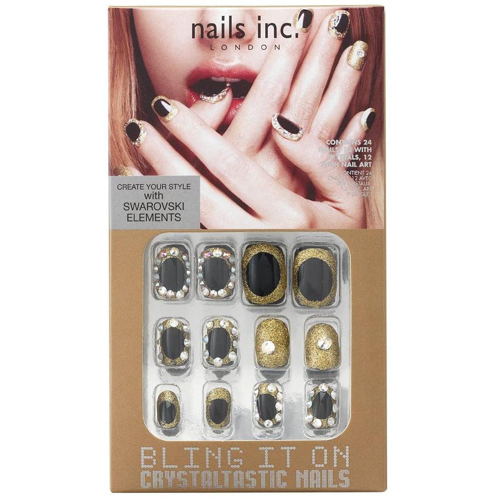 Bling It On Crystaltastic Nails Luxurious Black and Gold