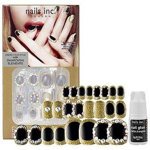 Bling It On Crystaltastic Nails Luxurious Black and Gold - Image 2