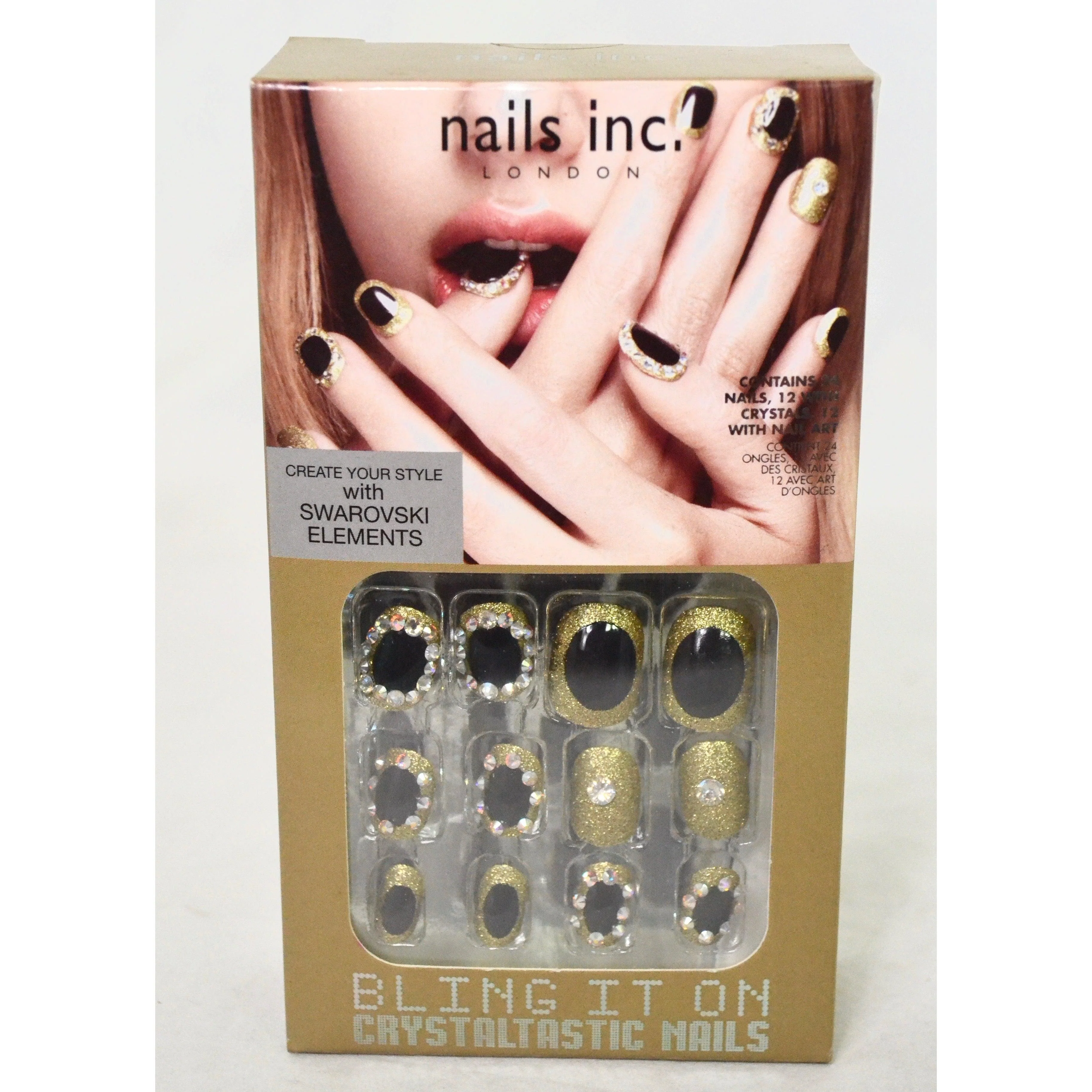 Bling It On Crystaltastic Nails Luxurious Black and Gold - Image 3