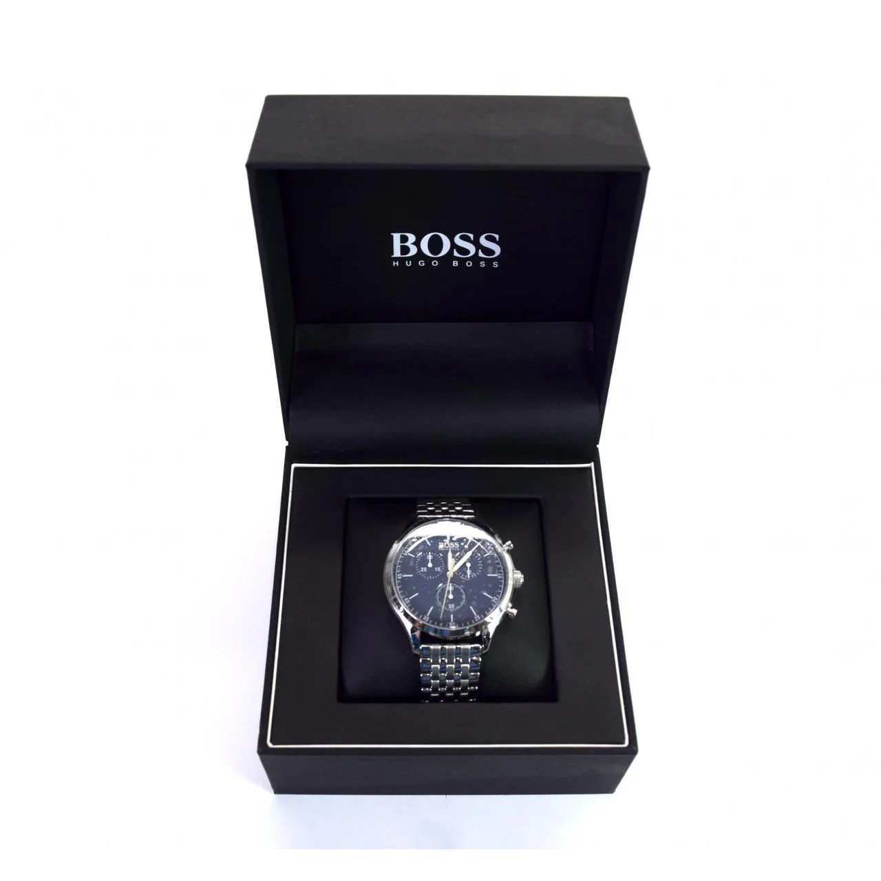 BOSS Men's Silver with Navy Face Watch - Image 3