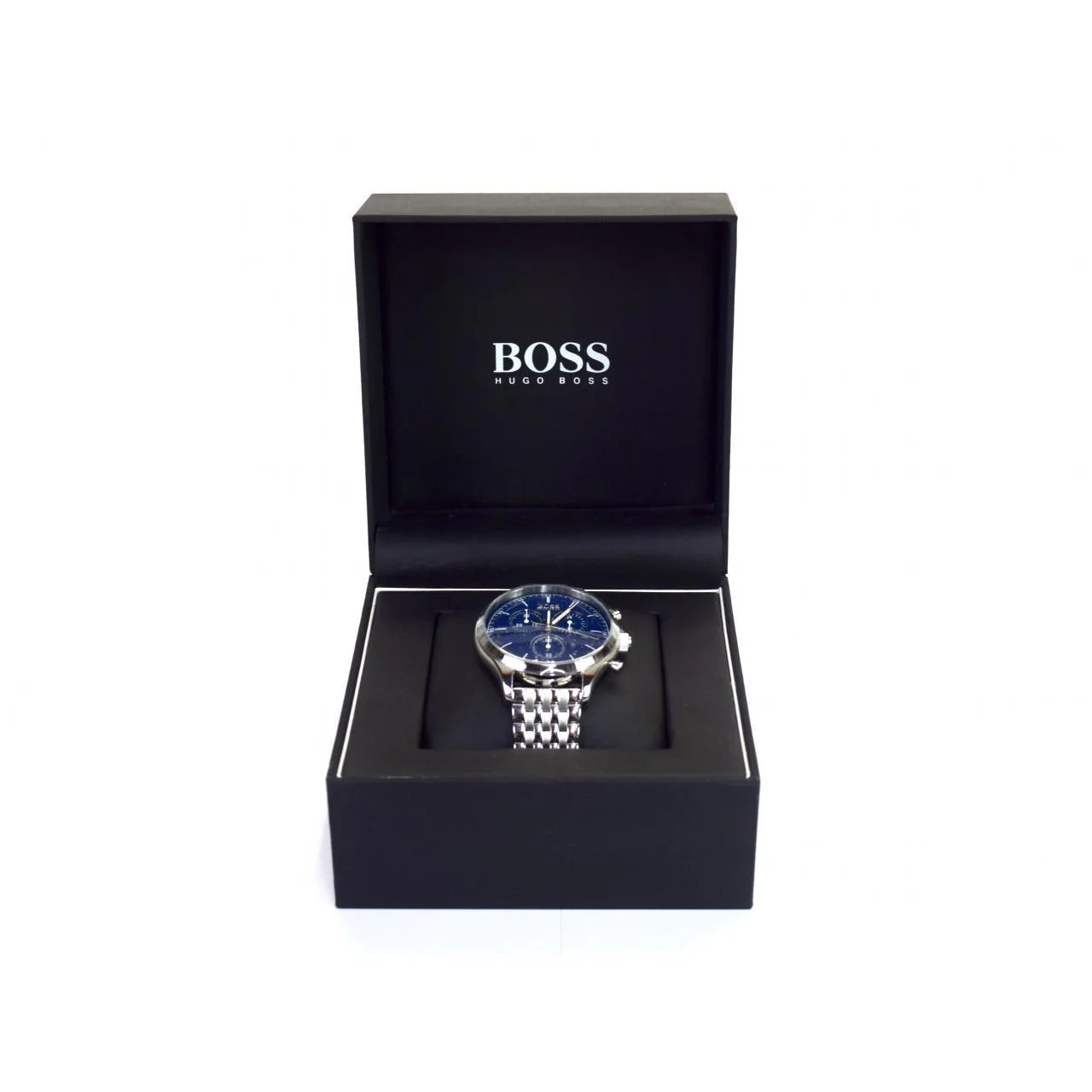 BOSS Men's Silver with Navy Face Watch - Image 4