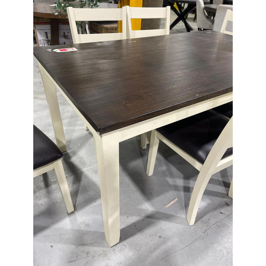 Brassex Contemporary 7-Piece Casual Dining Set - Espresso/White Oak - Image 3