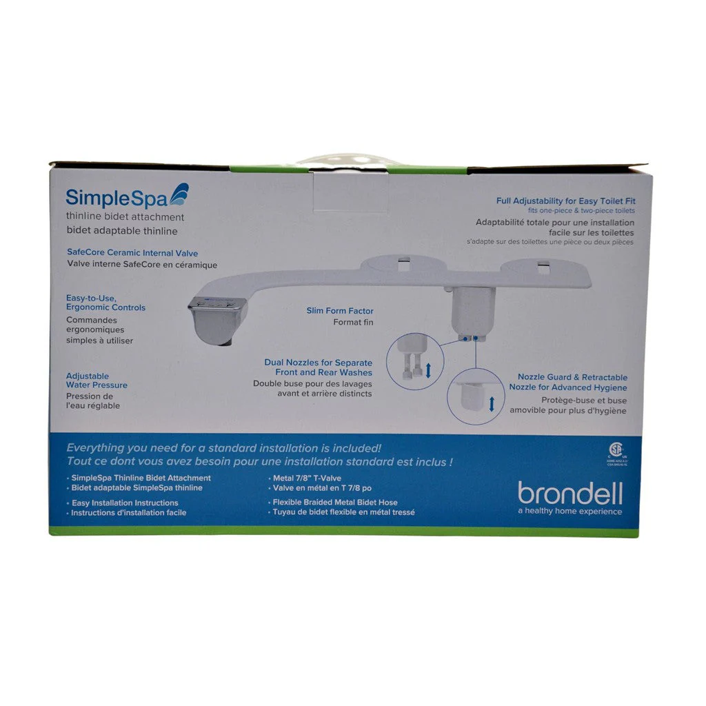 Brondell SimpleSpa Thinline Bidet Attachment with Dual Nozzles - White - Image 3