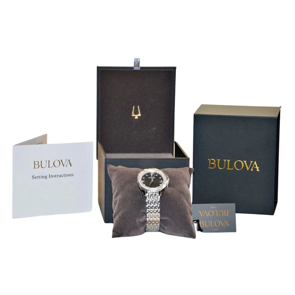 Bulova Ladies Black Dial Watch 96L317