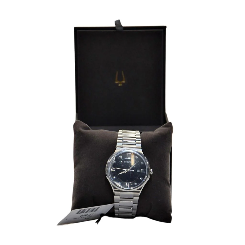Bulova Men's 96D156 Diamond Accent Watch Silver-tone