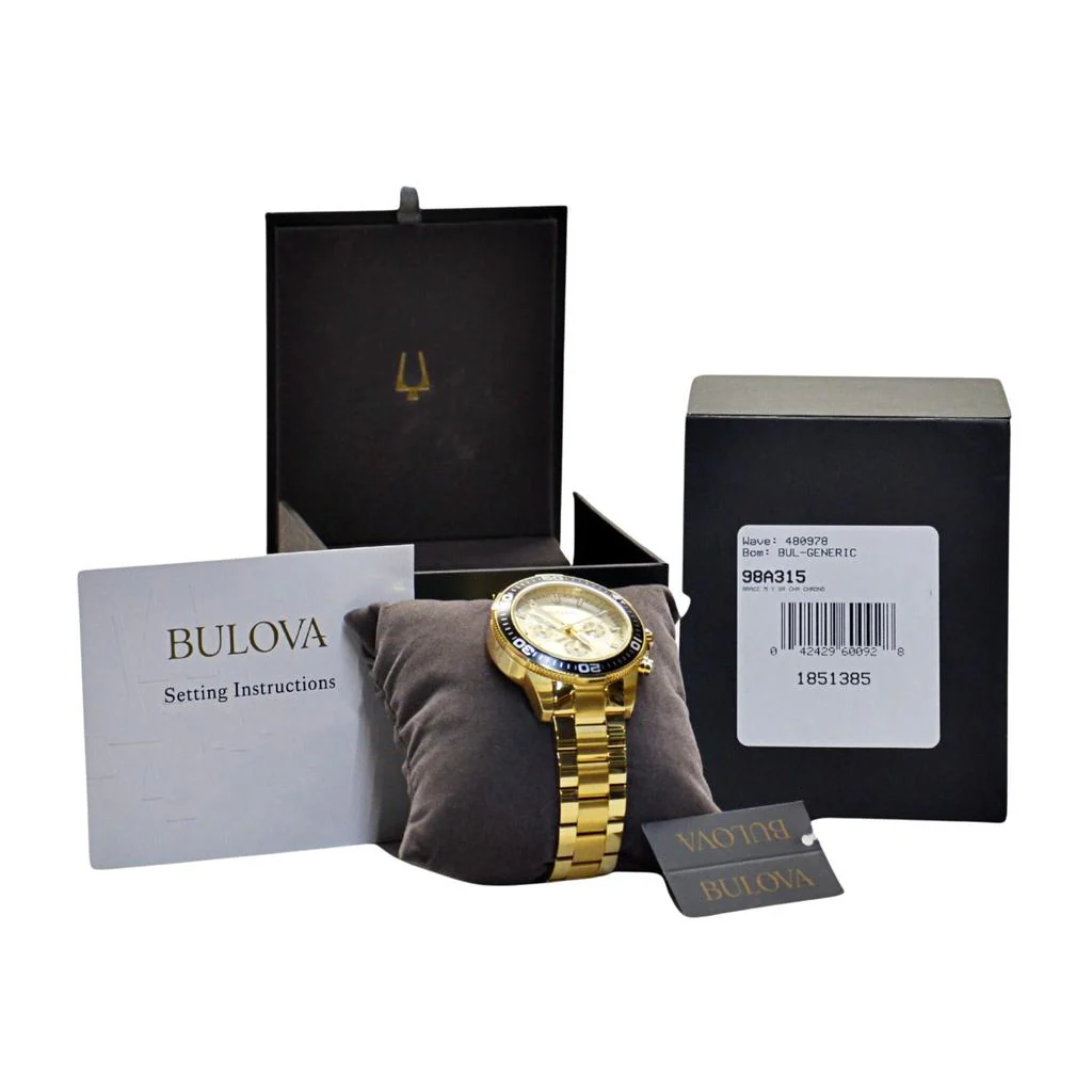 Bulova Men's 98A315 Sport Watch Gold/Black