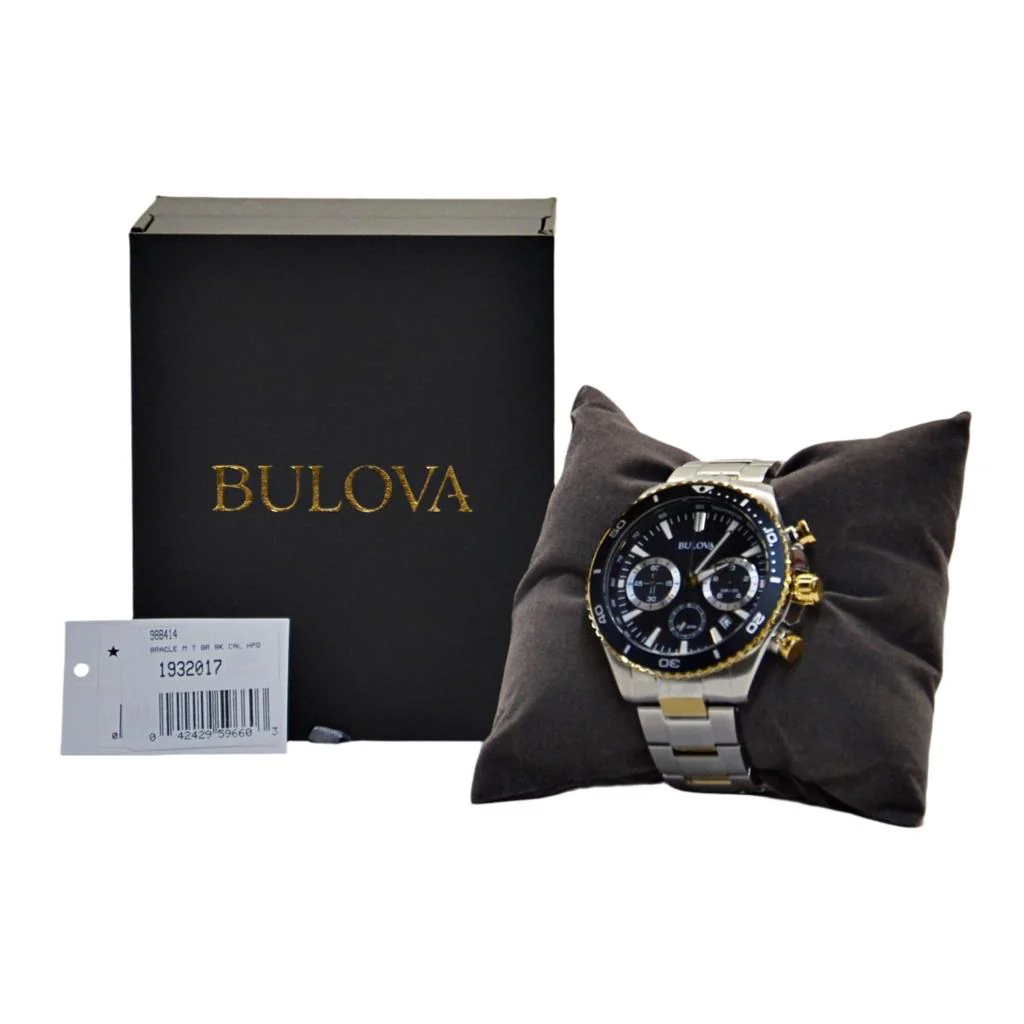 Bulova Men's 98B414 Classic Chronograph Black Dial Watch - Image 2