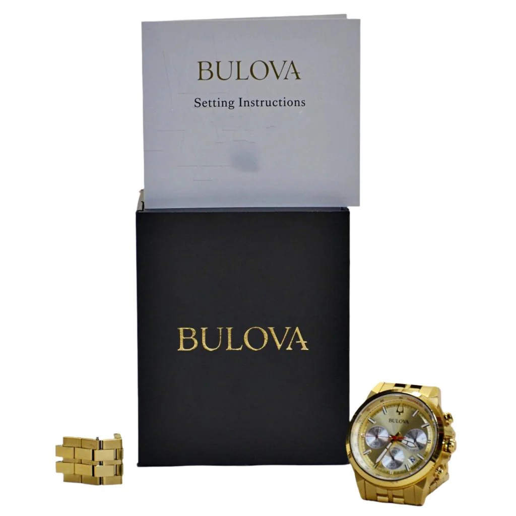 Bulova Men's Chronograph Classic Quartz 97B217 Gold-Tone Watch