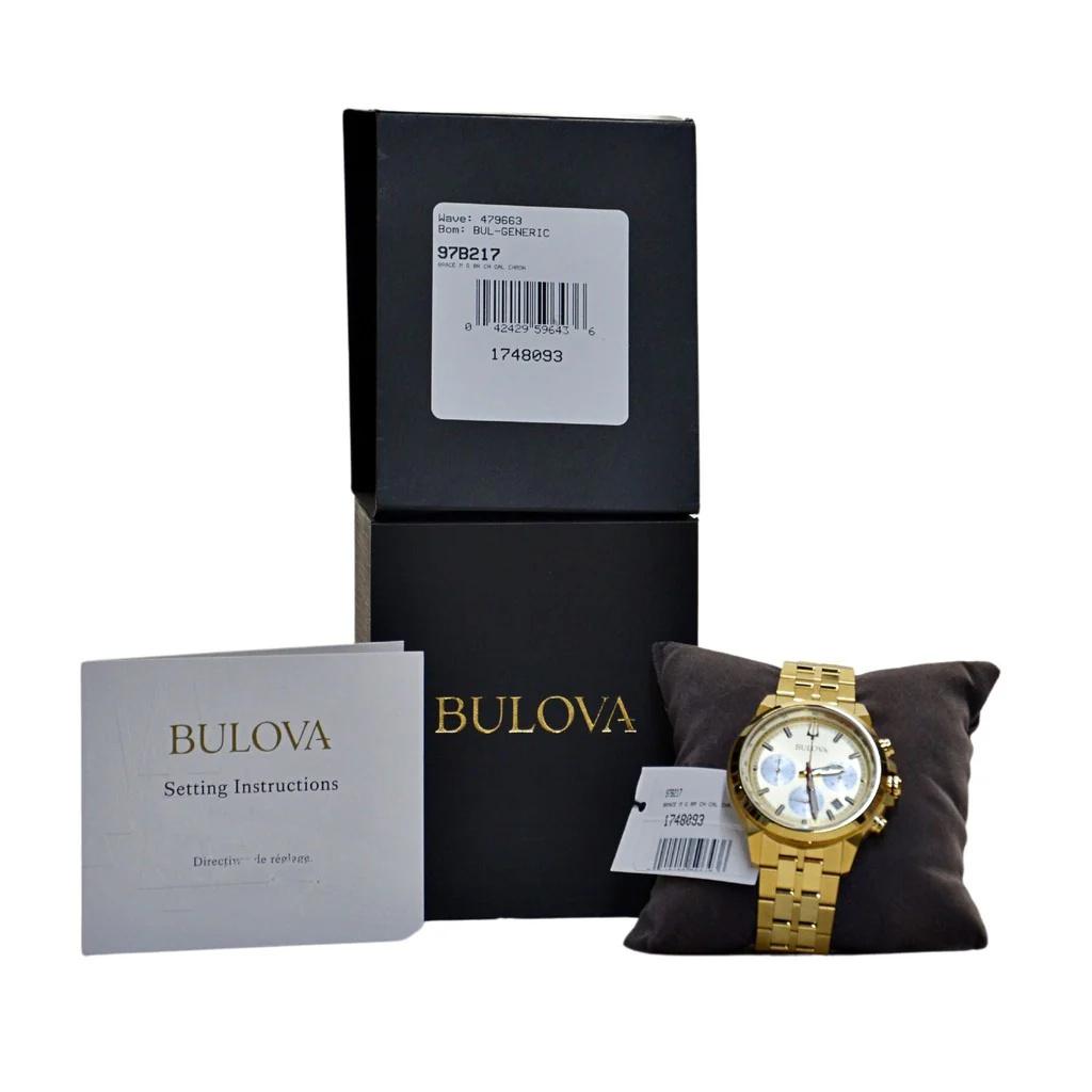 Bulova Men's Classic Chronograph Quartz 97B217 Gold-Tone Watch