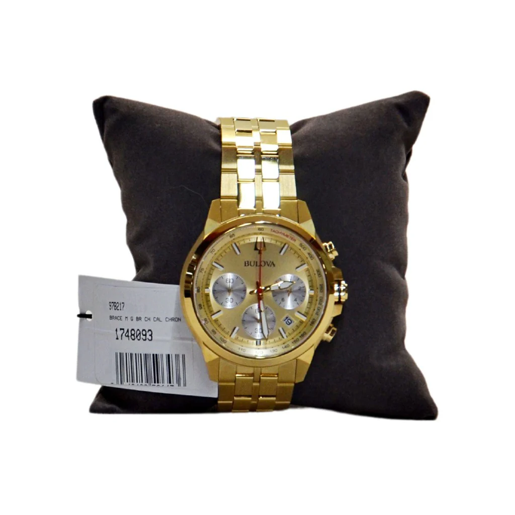 Bulova Men's Classic Chronograph Quartz 97B217 Gold-Tone Watch - Image 2