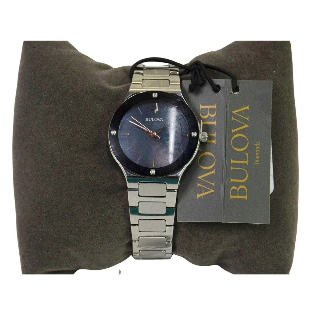 Bulova Women's Futuro Millennia Diamond-Accent Bracelet Watch 96R231 Silver-tone