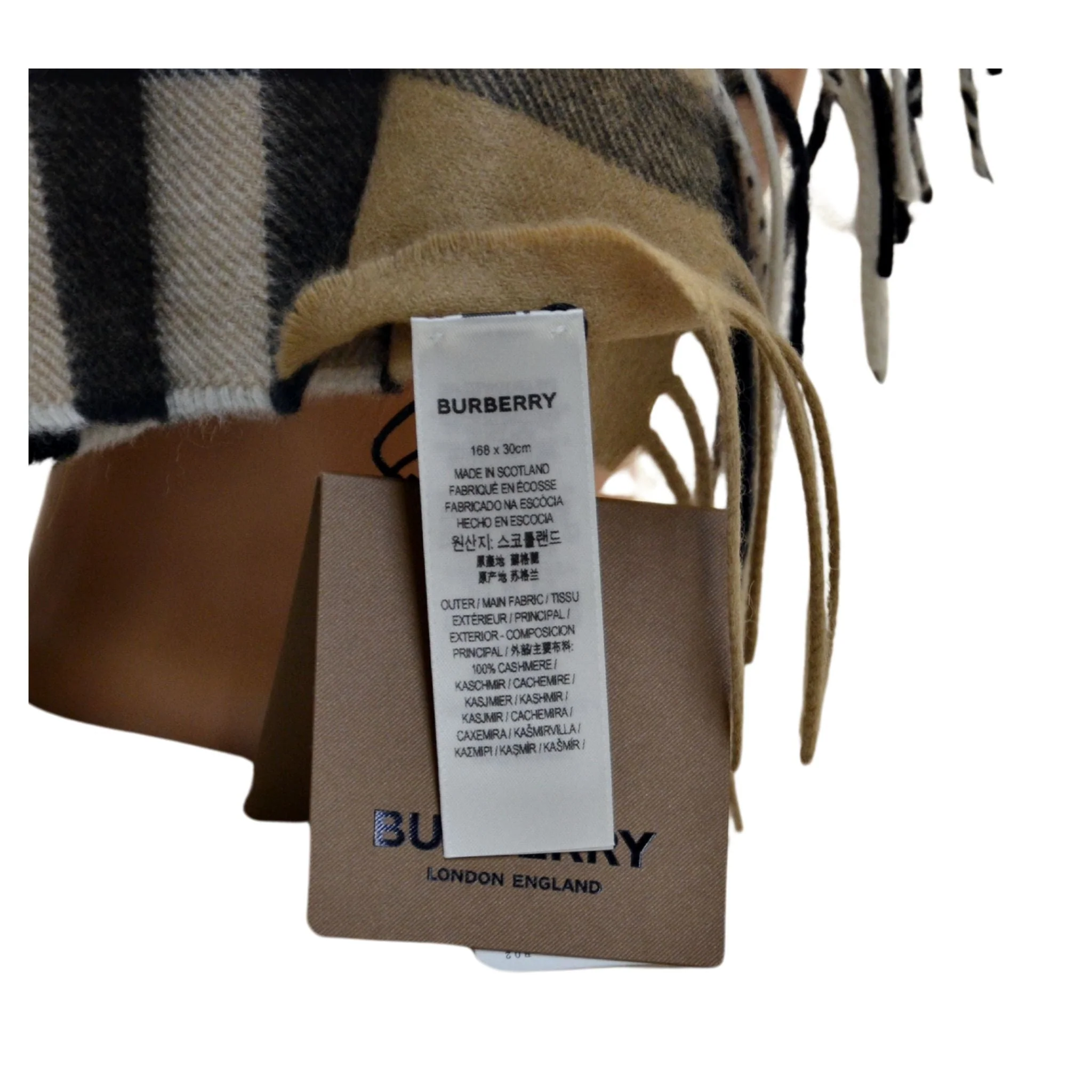 Burberry Wide-Check Cashmere Scarf - Archive Beige - Image 4