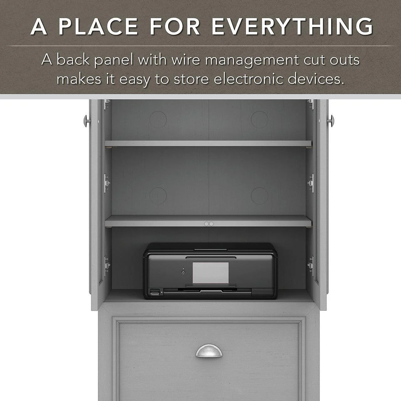 Bush Furniture Fairview Lateral File Storage Cabinet, Cape Cod Gray - Image 2