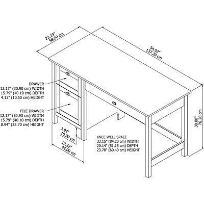Bush Furniture Single Pedestal Desk With Drawers - White - Image 5
