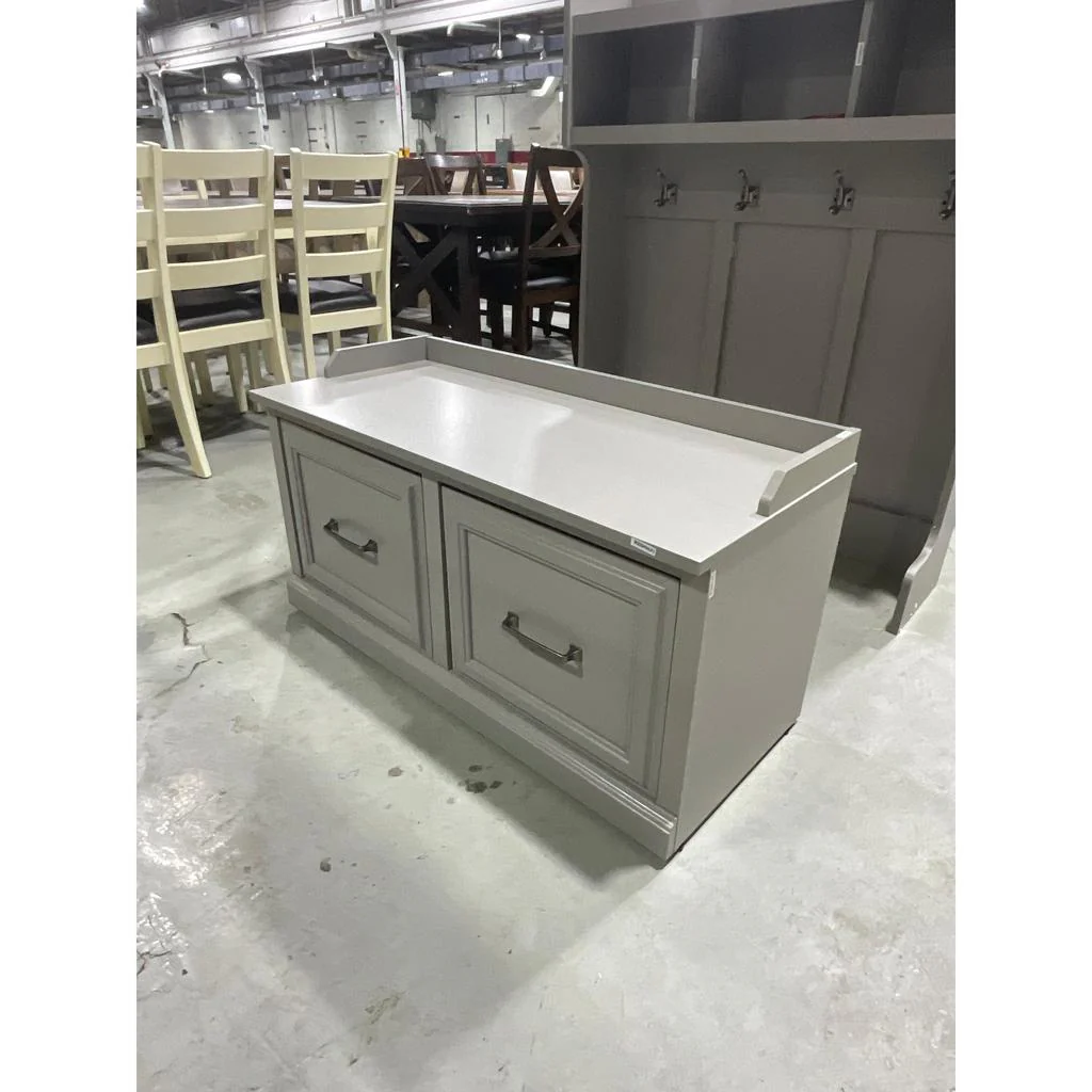 Bush Woodland Hall Tree and Shoe Storage Bench with Doors - Image 3