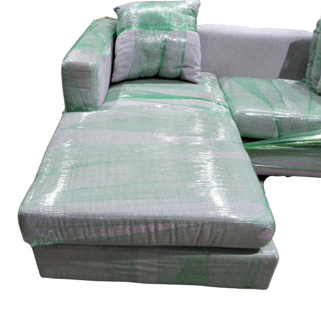 Carly Modern 2 Piece Fabric Sofa w/ Reversible Chaise Grey - Image 6